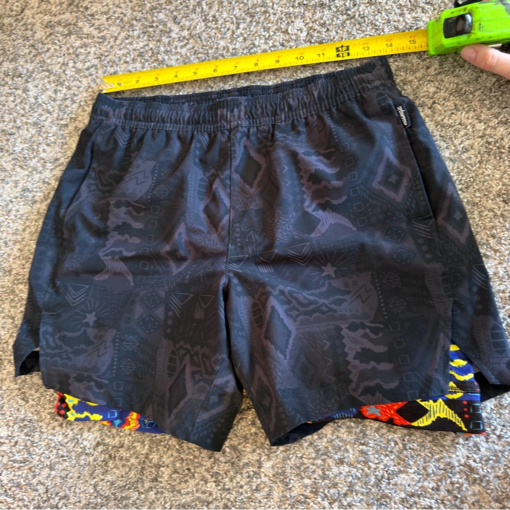 Maamgic Black Tribal Print Mens Swim Trunks with Vibrant Multicolor Under Shorts